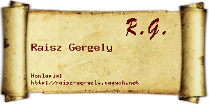 Raisz Gergely névjegykártya